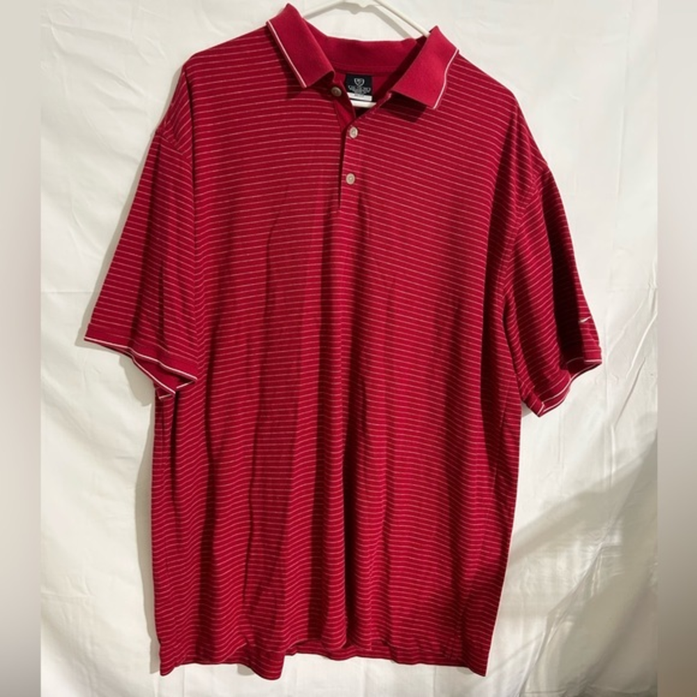 Nike Golf Polo Men’s XXL Red Striped Dri-Fit Shirt